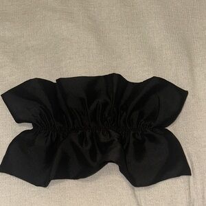Zara Black Strapless Scrunch Top